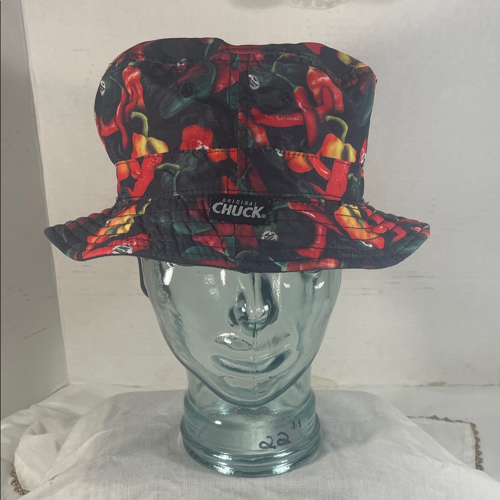 Original Chuck Men’s Vintage Black Hot Peppers Print Cotton Blend Bucket Hat